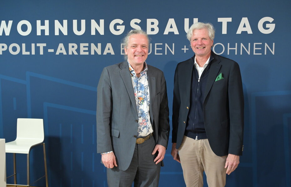 Jan Dietrich Radmacher und Frederic Dörlitz beim Wohnungsbau-Tag 2026 | Foto: Thomas Ernst